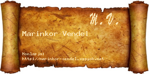 Marinkor Vendel névjegykártya